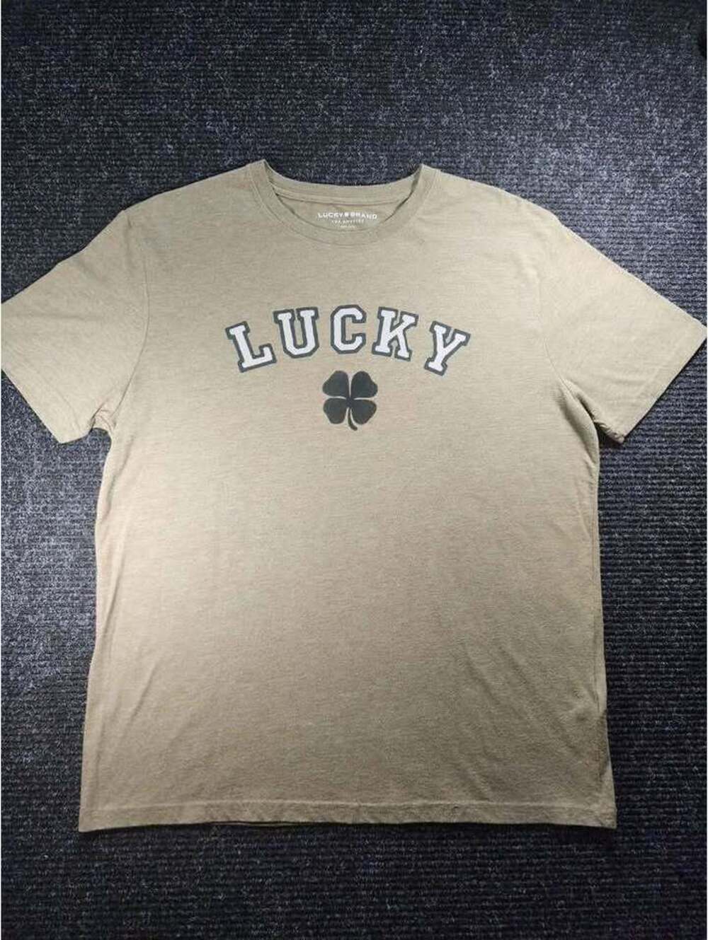 Lucky Brand Men's Large Olive Green Graphic T-Shirt, size large